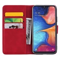 Mandala Series Samsung Galaxy A50 Lompakkokotelo - Punainen