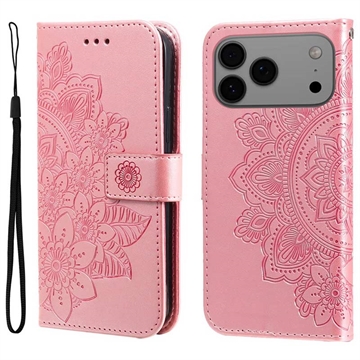 iPhone 17 Pro Max Mandala Series Lompakkokotelo - Pinkki