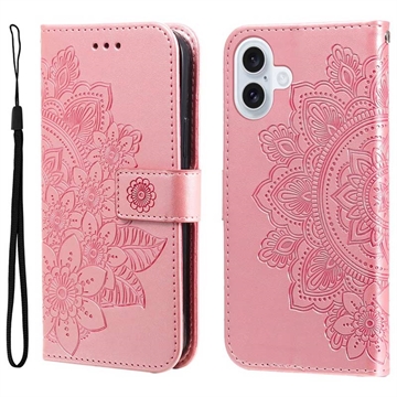 iPhone 17 Mandala Series Lompakkokotelo - Pinkki