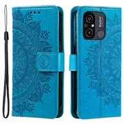 Mandala Sarja Xiaomi Redmi 12C Lompakkokotelo - Sininen