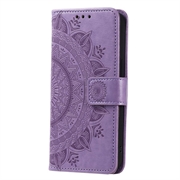 Mandala Sarja Xiaomi Redmi 12C Lompakkokotelo - Violetti