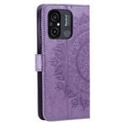 Mandala Sarja Xiaomi Redmi 12C Lompakkokotelo - Violetti