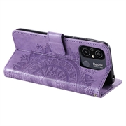 Mandala Sarja Xiaomi Redmi 12C Lompakkokotelo - Violetti