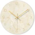 Marmorikuvioinen koristeellinen seinäkello - 30cm - Beige