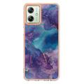 Motorola Moto G54 Marble Pattern Galvanoitu TPU-Suojakotelo - Violetti