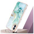 Marble Pattern Galvanoitu Nothing Phone (1) TPU-Suojakotelo - Vihreä
