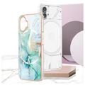 Marble Pattern Galvanoitu Nothing Phone (1) TPU-Suojakotelo - Vihreä
