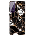 Marble Pattern Galvanoitu Samsung Galaxy S21 FE 5G TPU-Suojakotelo