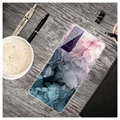 Marble Pattern Galvanoitu Samsung Galaxy S21 FE 5G TPU-Suojakotelo