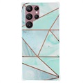 Marble Pattern Galvanoitu Samsung Galaxy S22 Ultra 5G TPU-Suojakotelo