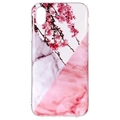 iPhone XR Marble Pattern TPU-Suojakotelo - Kirsikkapuun Kukat