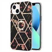 iPhone 15 Plus Marble Pattern IMD TPU-Suojakuori Rengaspidikkeellä