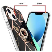 iPhone 15 Plus Marble Pattern IMD TPU-Suojakuori Rengaspidikkeellä