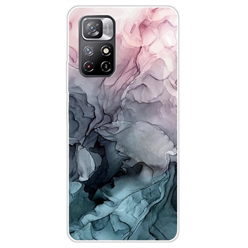 Xiaomi Redmi Note 11 Pro/Note 11 Pro 5G Marble Pattern TPU-Suojakotelo - Harmaa / Pinkki