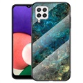 Marble Series Samsung Galaxy A22 4G Panssarilasinen Kotelo - Vihreä