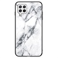 Marble Series Samsung Galaxy A22 4G Panssarilasi - 9Hnen Kotelo - Valkoinen