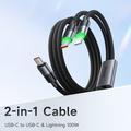 Mcdodo CA-6700 2-in-1 pikalatauskaapeli - USB-C, Lightning - 1.5m