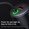 Mcdodo CC-037 120W kaksiliitäntäinen autolaturi USB-C- ja Lightning-kaapeleilla - musta