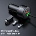 Mcdodo CC-037 120W kaksiliitäntäinen autolaturi USB-C- ja Lightning-kaapeleilla - musta