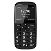 Melefon D210 4G Seniori Puhelin SOS:illa - Dual SIM - Musta