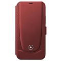 Mercedes-Benz Urban Line iPhone 12/12 Pro Lompakkon Nahkakotelo - Punainen
