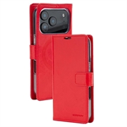 iPhone 18 Pro/17 Pro Mercury Goospery BlueMoon Diary MagSafe -lompakkokotelo - punainen