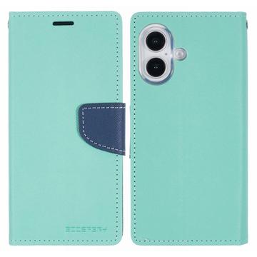 iPhone 16 Mercury Goospery Fancy Diary Lompakkokotelo - Syaani