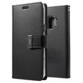Samsung Galaxy S9 Mercury Rich Diary Lompakkokotelo - Musta