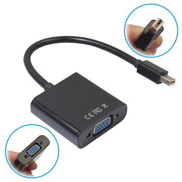 Mini DisplayPort to VGA Kaapeliadapteri - Musta