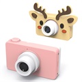 Mini HD Digital Camera for Kids D8 - 8MP - Pinkki / Kaurispuu