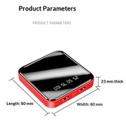 Mini-varavirtalaturi 10000mAh, kaksi USB-liitäntää ja LCD-näyttö - punainen