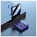 Mini Varavirtalähde 10000mAh - 2x USB, Lightning, USB-C, MicroUSB - Sininen