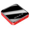 Mini-varavirtalaturi 10000mAh, kaksi USB-liitäntää ja LCD-näyttö - punainen