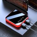 Mini-varavirtalaturi 10000mAh, kaksi USB-liitäntää ja LCD-näyttö - punainen