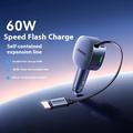 Momax 60W autolaturi sisäänvedettävällä USB-C-kaapelilla - tummanharmaa