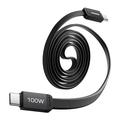 Momax DC88 Mag.Link litteä magneettinen USB-C-kaapeli - 100W, 1m - musta