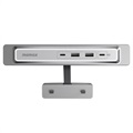 Momax OneLink Tesla Model 3/Y 4-Porttinen USB-Laajennus - Hopea