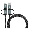 Momax OneLink 4-in-1 Yleisjohto - USB-C, MicroUSB, USB 2.0 - 1.2m
