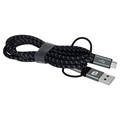 Momax OneLink 4-in-1 Yleisjohto - USB-C, MicroUSB, USB 2.0 - 1.2m