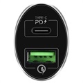 Momax UC10 Nopea Autolaturi - USB-C PD, QC3.0 - 36W