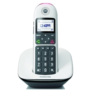 Motorola CD5001 DECT-langaton puhelin, kuulokojeiden kanssa yhteensopiva - valkoinen