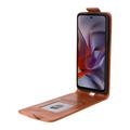 Motorola Edge (2025) Pystysuuntainen läppäkotelo jalustalla - ruskea