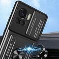 Motorola Edge 30 Ultra Pyörivä Rengashybridikotelo Kamerasuojalla - Musta