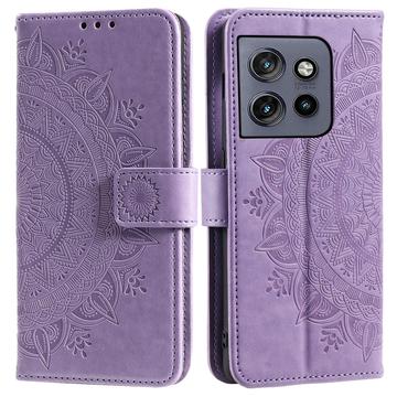 Motorola Edge 50 Neo Mandala Series Lompakkokotelo - Violetti
