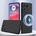 Motorola Edge 50 Pro Nestemäinen Silikoni Suojakuori - MagSafe-yhteensopiva - Musta