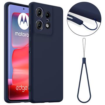 Motorola Edge 50 Pro Nestemäinen Silikoni Suojakuori - MagSafe-yhteensopiva - Tummansininen