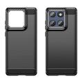Motorola Edge 60/60 Fusion Harjattu TPU Suojakuori - Hiilikuitu - Musta
