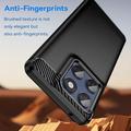 Motorola Edge 60/60 Fusion Harjattu TPU Suojakuori - Hiilikuitu - Musta