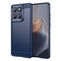 Motorola Edge 60/60 Fusion Harjattu TPU Suojakuori - Hiilikuitu - sininen