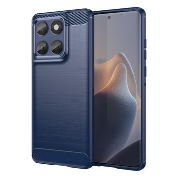 Motorola Edge 60/60 Fusion Harjattu TPU Suojakuori - Hiilikuitu - sininen